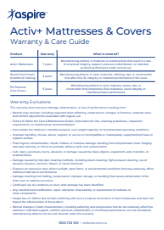 Activ+ Mattresses and Covers Warranty and Care Guide