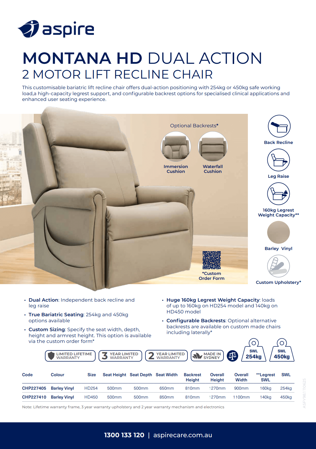 Aspire Montana HD Lift Recline Chair