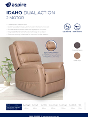 Aspire Neck Pillows for One & Two Motor Recliners Flyers