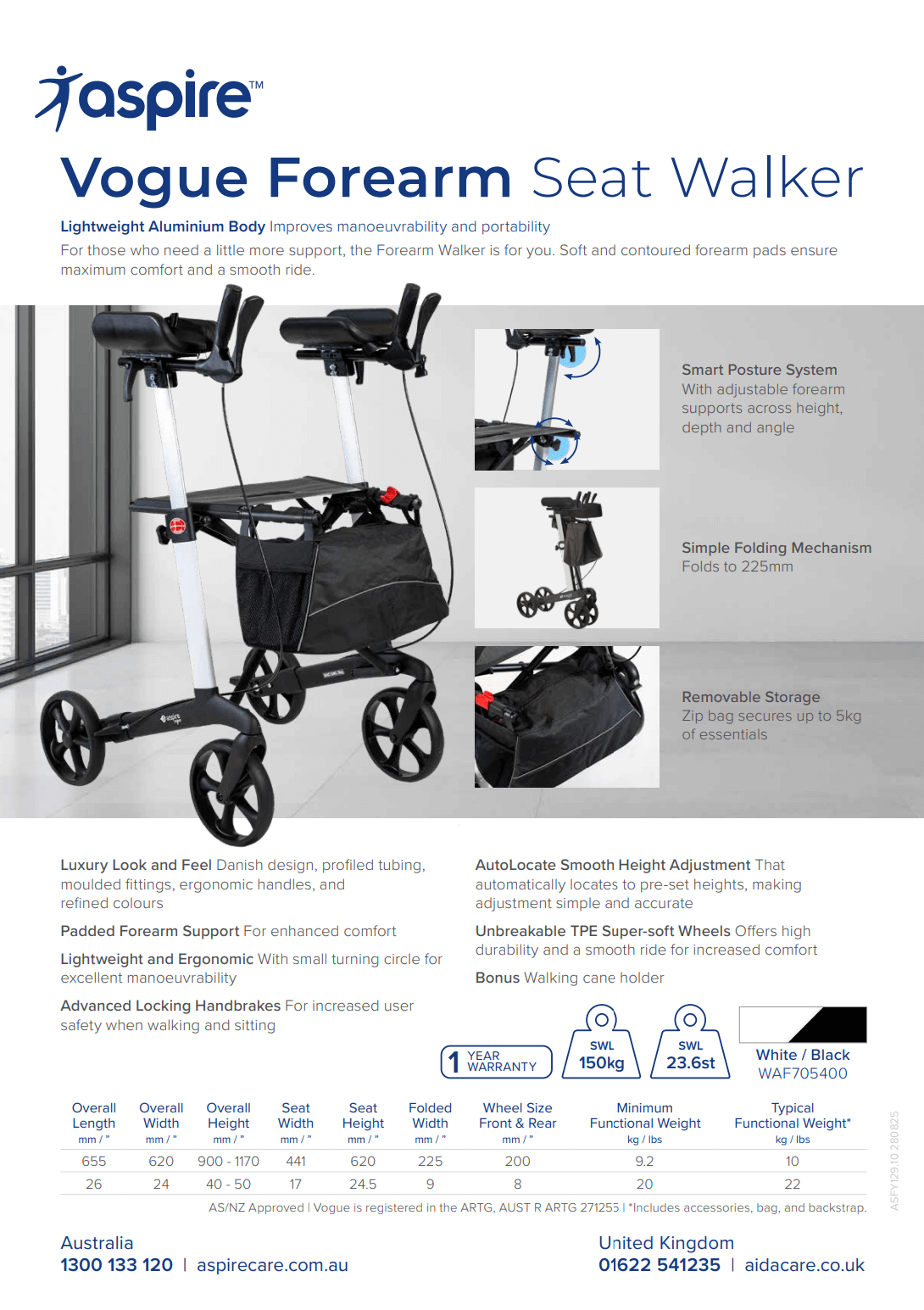 Aspire Vogue Forearm Walker Flyer