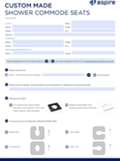 Aspire Custom Made Shower Commode Seats Script Form