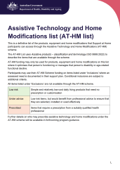 Assistive Technology and Home Modifications List